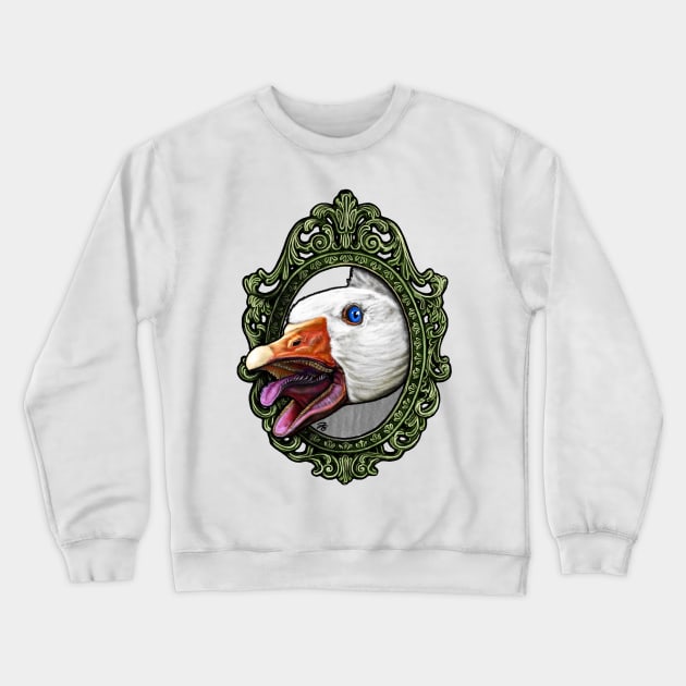 Bird Cameo: Very Angry Goose Crewneck Sweatshirt by FreyStrandDraws